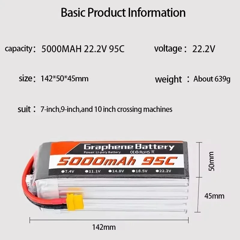Аккумулятор LiPo 95C 22.2V 6S  – обзор и цена 6S Lipo Battery 22.2V 5000Mah