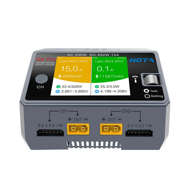 HOTA D6 Pro AC 200 Вт DC 2x325 – обзор и цена Hota D6 Pro Dual Lipo Charger